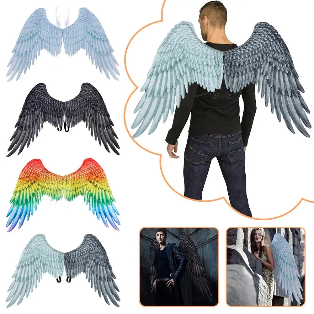 

Women Clothing Angel Wings Carnival Halloween Ball Colors Wings Prop Party 4 White New Extra Large Choose Black Costume Cos J7P5