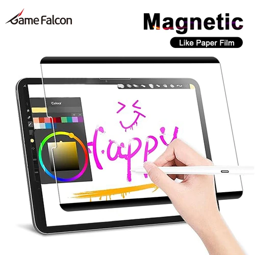 Protector de pantalla magnético como papel para iPad A16 M3 Pro 11 12,9 13 M4 Air 11 5 4 3 Mini 6 7 10th 9th Generación 10,2 película mate