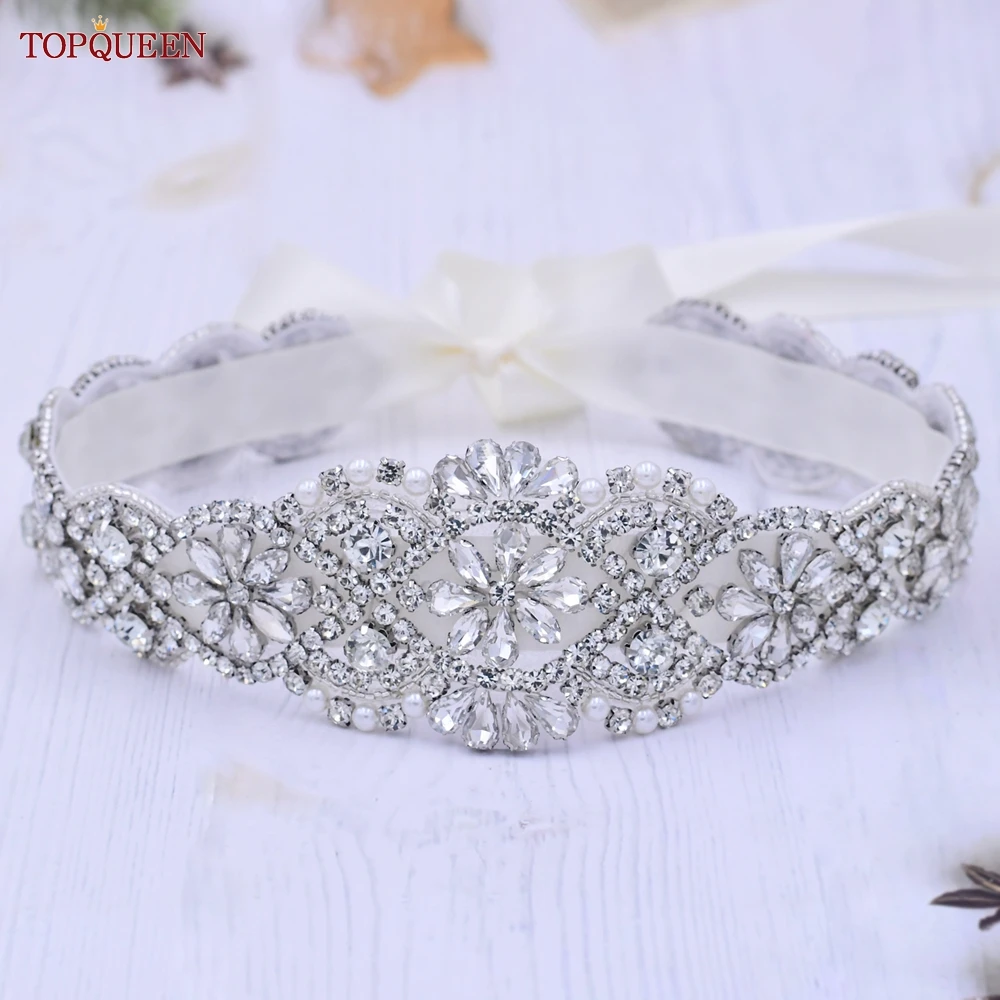 TOPQUEEN S161B Sang Trọng Cô Dâu Tất Dây Thắt Lưng Nữ Người Phụ Nữ Thanh Lịch Cưới Phụ Kiện Cô Dâu Tất Người Phụ Nữ Chính Thức Dây