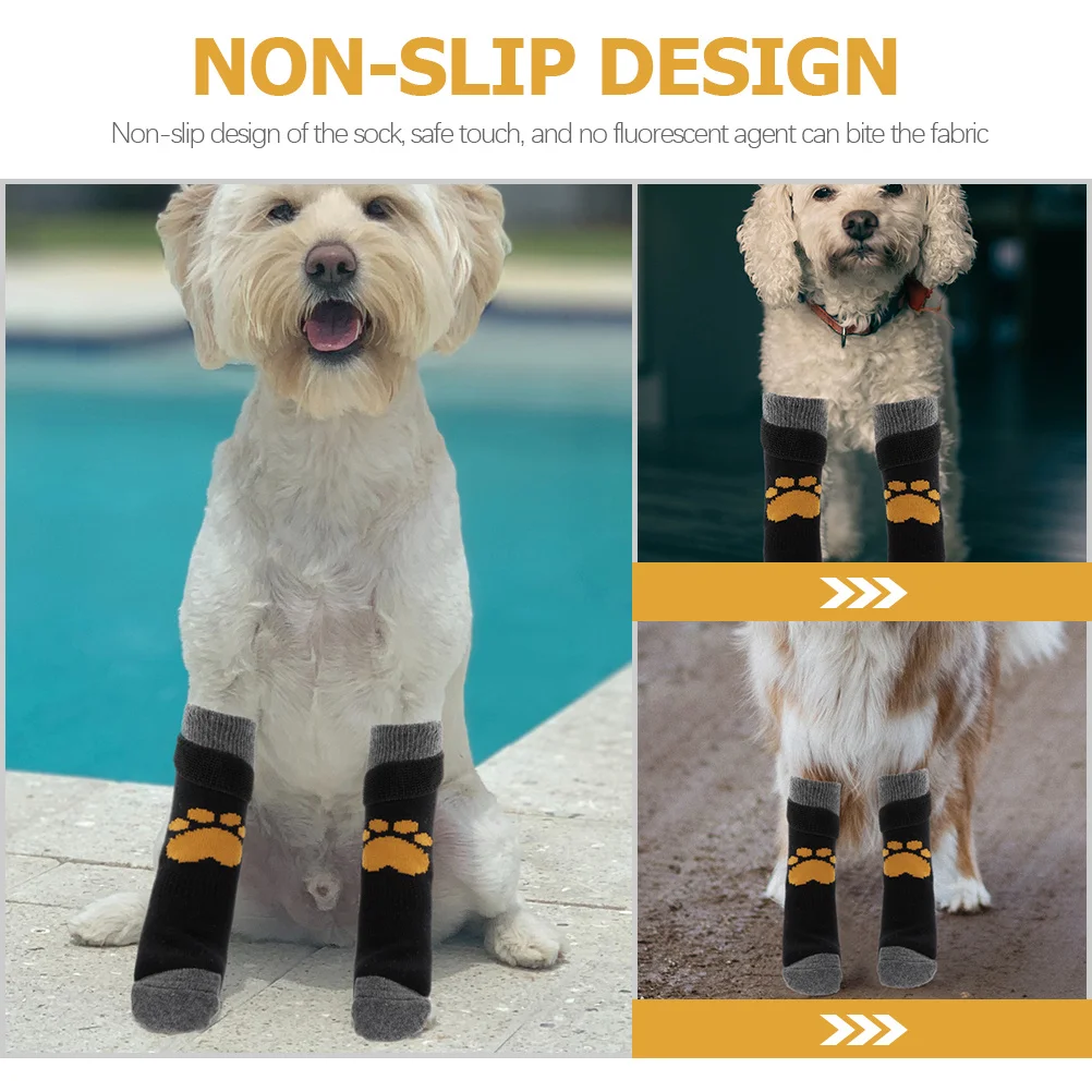 

8Pcs Anti-Slip Pet Socks Soft Cotton Wear-Resistant Breathable Small Medium Large Dogs Paw Protectors Dog Paw Protectors