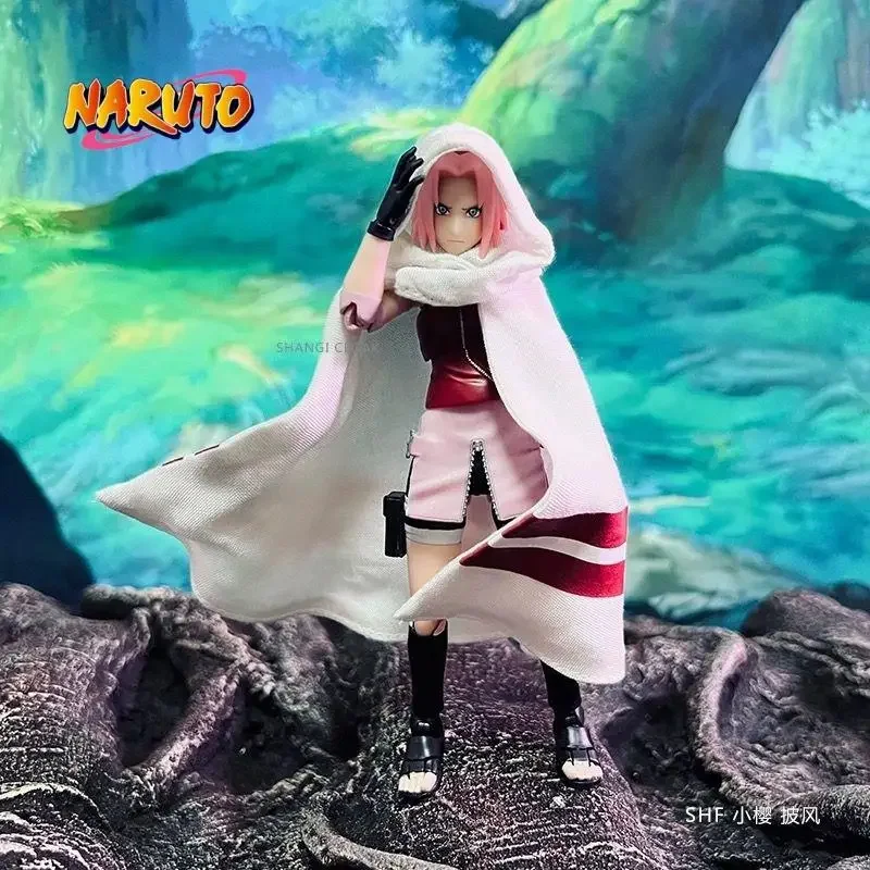 Naruto Shf Series Anime Haruno Sakura Handmade New White Cloak War Robe Cloak Suitable for 1/12 Size Movable Humanoid Toy