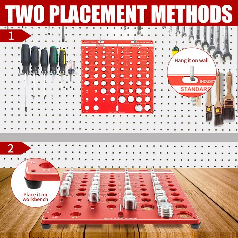 M11K-Thread Checker, 42 Nut And Bolt Thread Checker, Bolt Size And Thread Gauge, Bolt And Nut Identifier Gauge