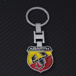 Car Emblem Keychain Keyring Badge Key Chain Rings Metal Key Holder Car Accessories For fiat Abarth 695 595 500 124 Spider