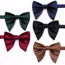 Men's bow dress big horn  solid color male wedding best man pointed horn banquet performance bow tie