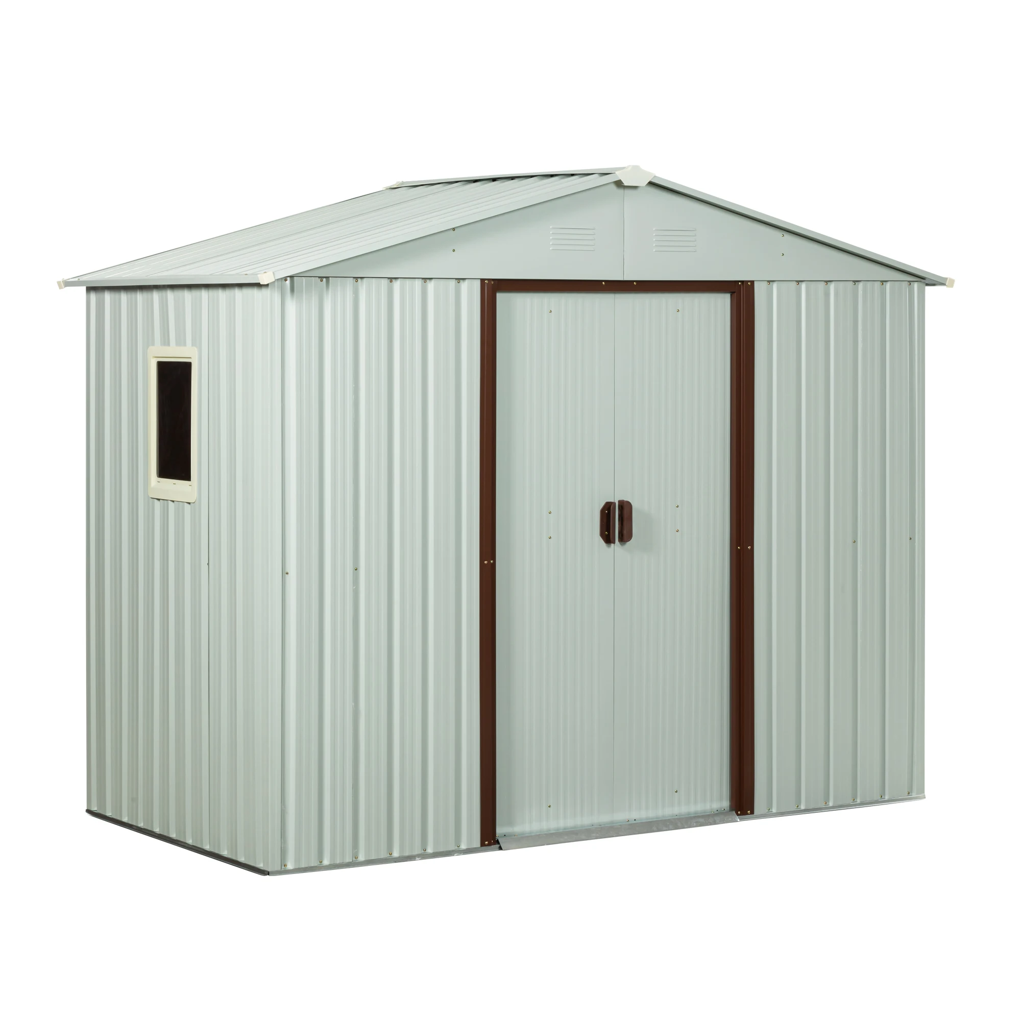 

Generously-Sized Outdoor Storage Shed - 8ft x 4ft White Metal Building with Window