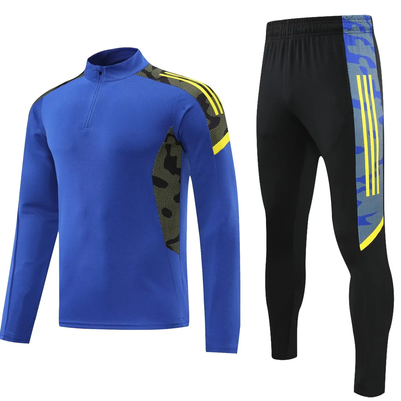 NEW Men sports set suit shirt football Long zipper Jacket Training wear games Jerseys baseball Kit Tops and trouser