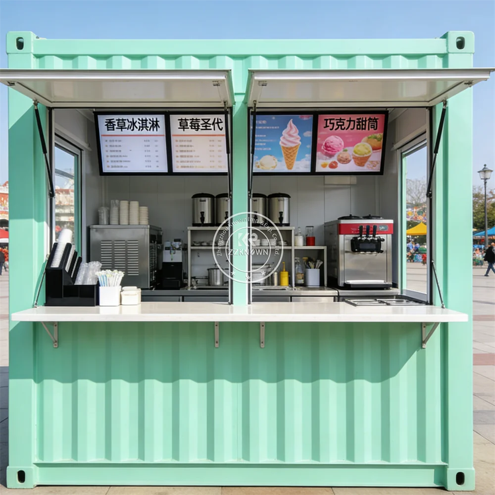

Modern Portable Container Bar Prefabricated Coffee Shop Business Restaurant Outdoor Container Fast Food Trailer Fully Equipped