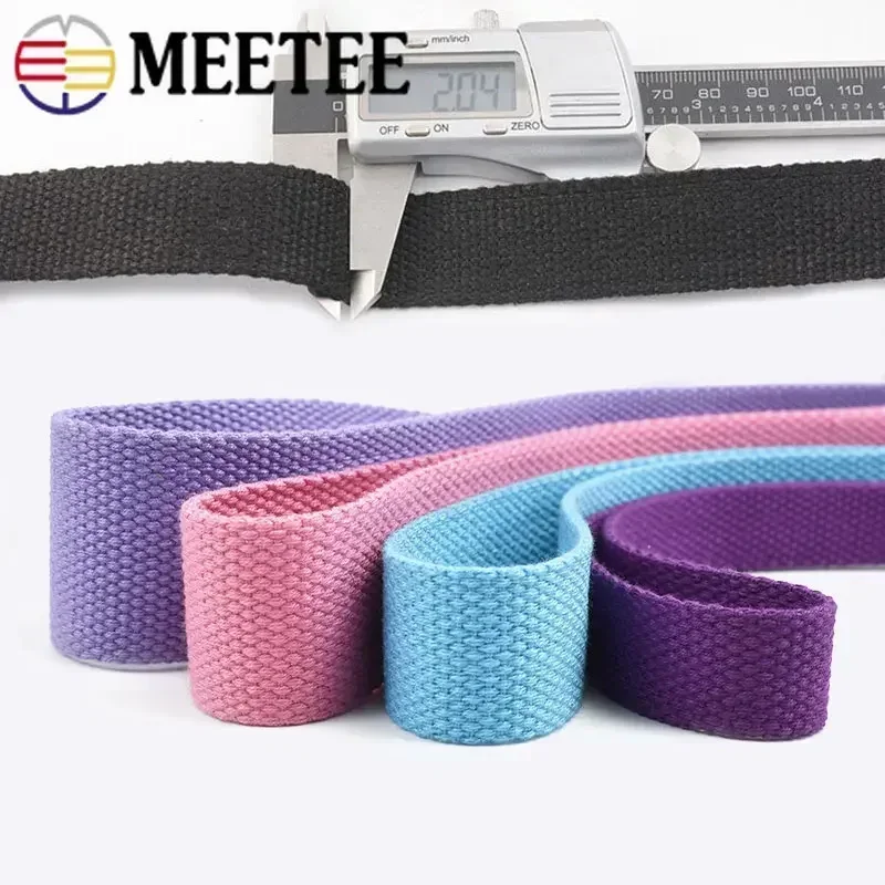 5M 20/25/32/38/50mm 2mm Thick Webbing Polyester Cotton Canvas Webbings Ribbon for Backpack Strap Belt Tape Garment Woven Band