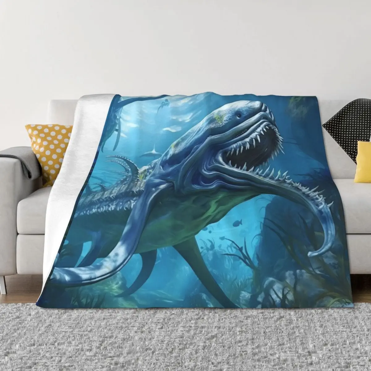 

Subnautica Leviathan Throw Blanket Flannel Fabric Cute valentine gift ideas Heavy Blankets