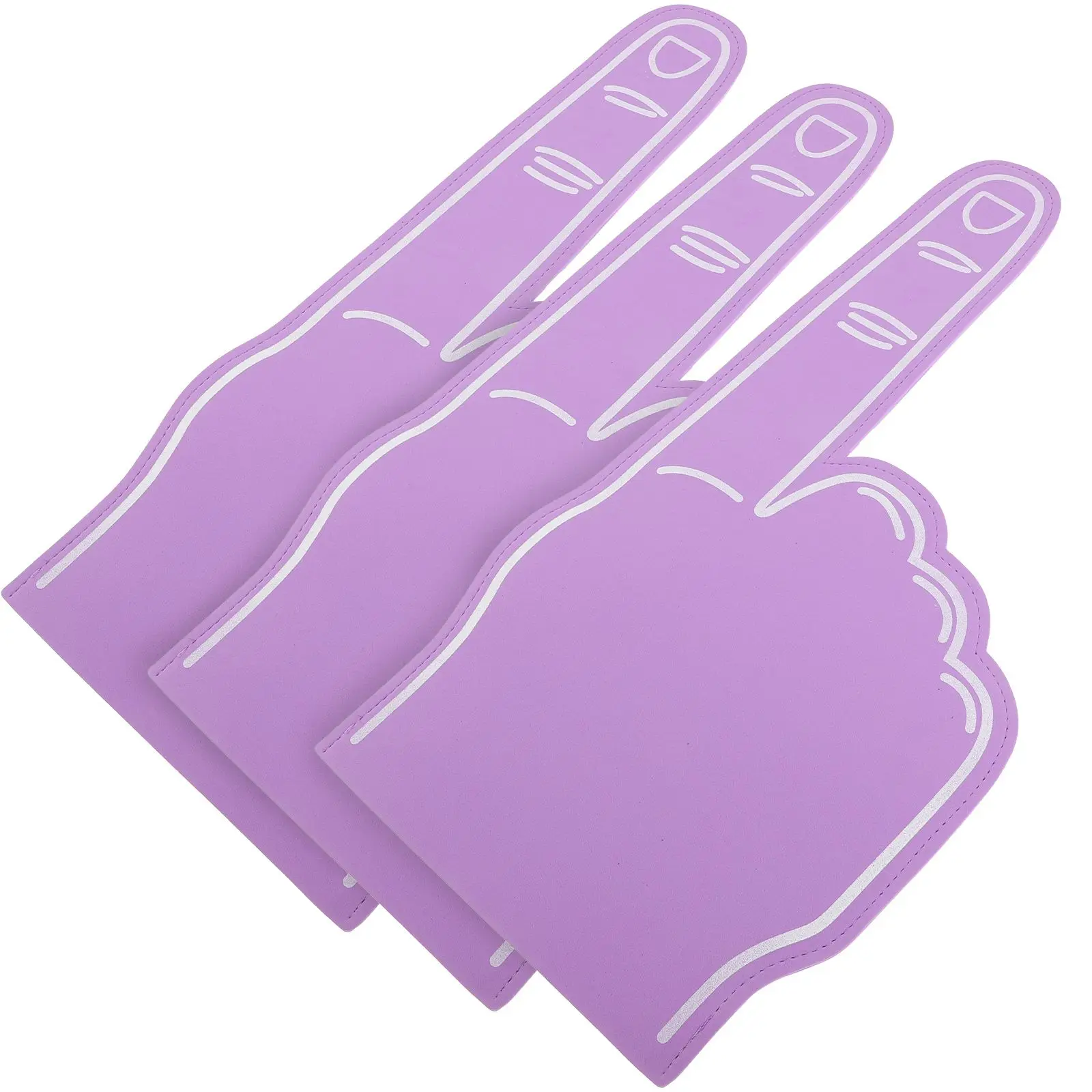 

3pcs Purple Foam Finger Cots Soft Cheerleading Hand Noise Maker Sports Fan Accessories for Party Soccer Events