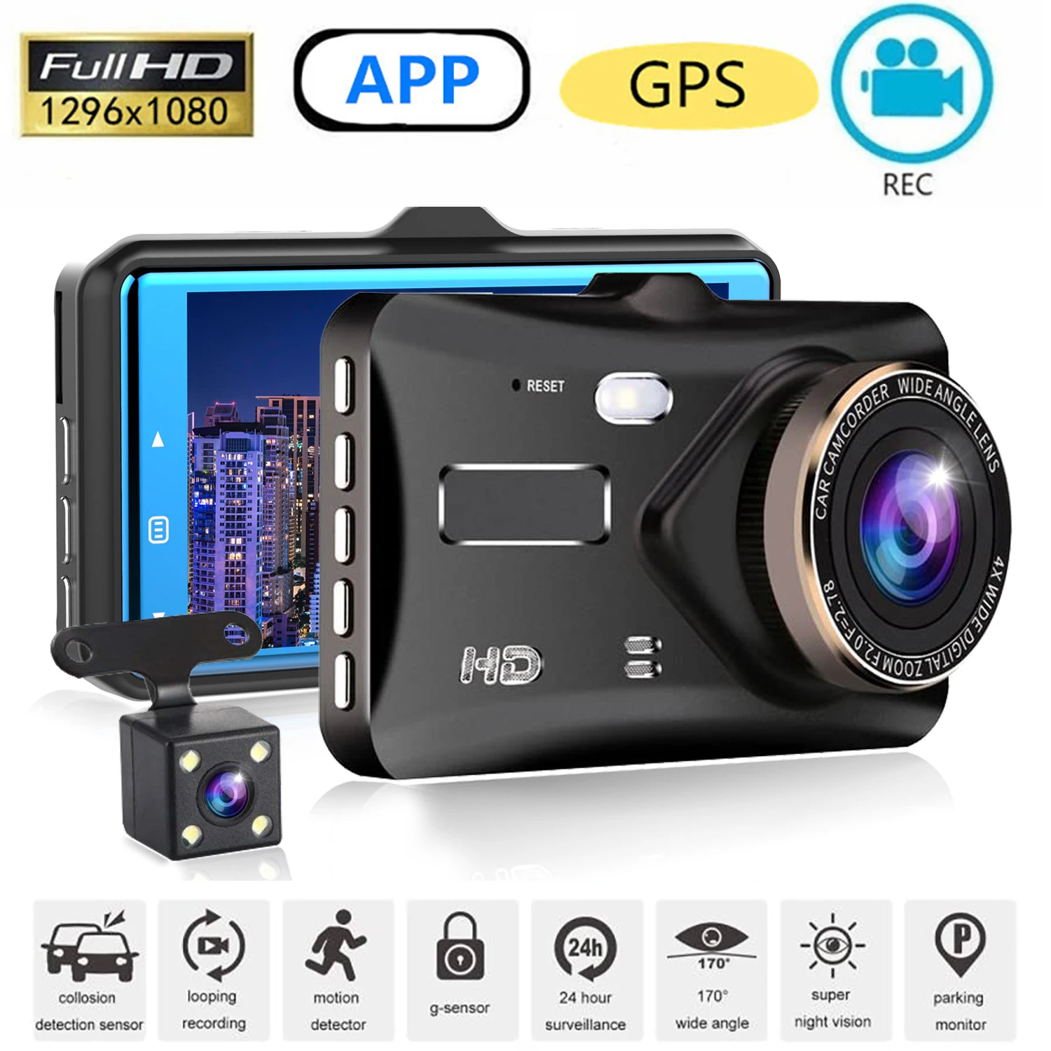 

Car DVR WiFi GPS Full HD 1080P Dash Cam Rear View Car Camera Drive Video Recorder Black Box Night Vision Auto Dashcam Car Camera