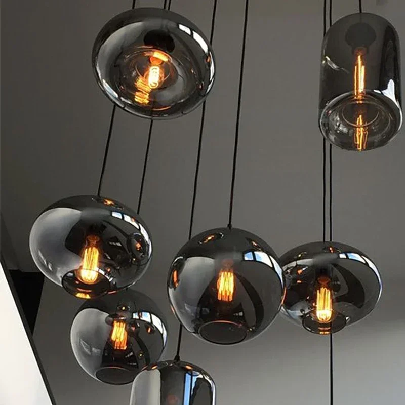 

Colorful Hanging Lamp Nordic Modern Stained Glass Pendant Lights LED Dining Living Room Kitchen Home Decor Lighting Fixtures E27