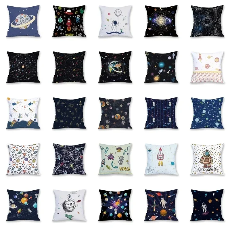 Space Pillow Home Pillow2024New Pillow Universe Sun Planet Pillow Cushion Covers Custom Decorative  Cover Spaceship Cushio