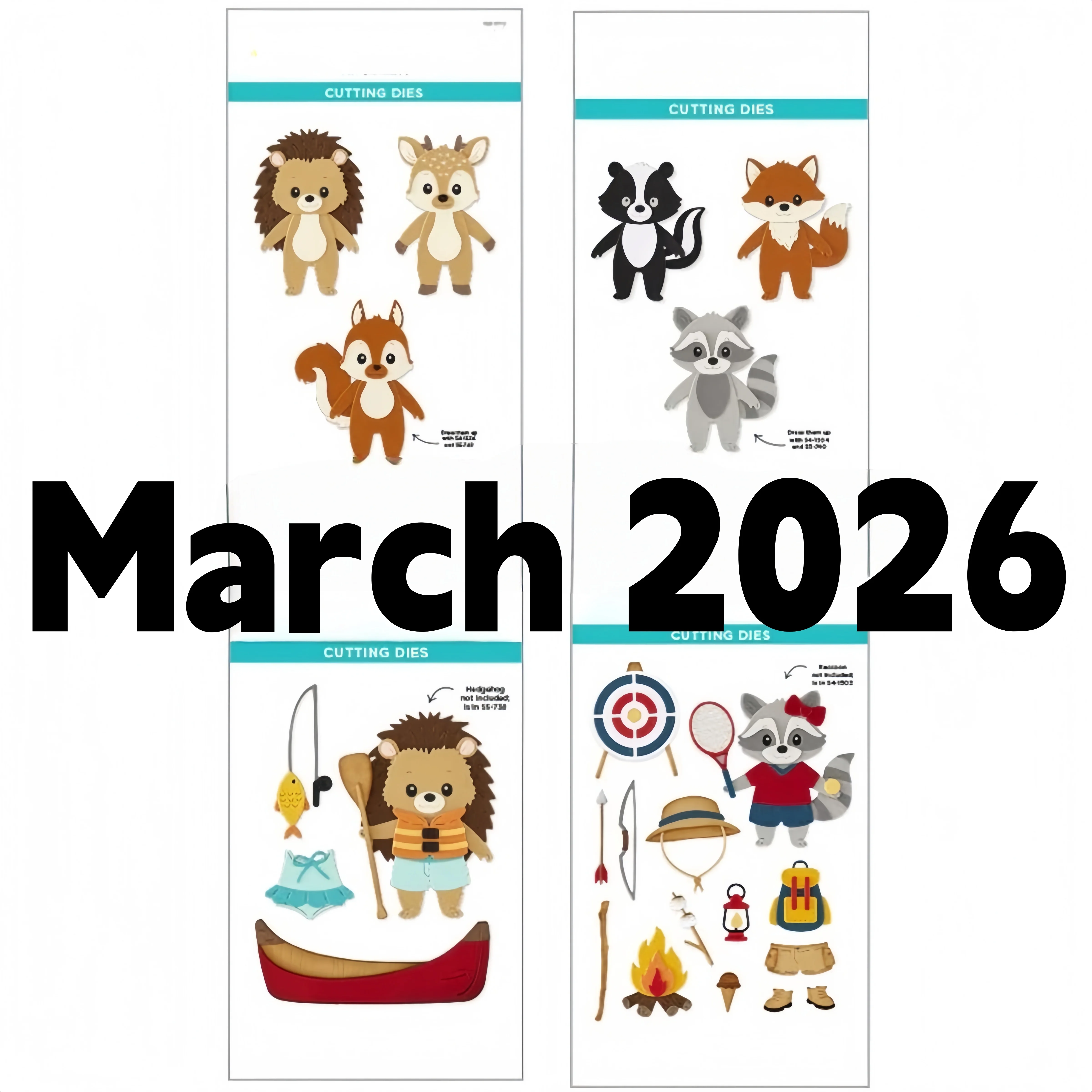 

2026 Summer Camp Animals Splash Days Metal Cutting Dies Clear Stamps Stencil For DIY Making Card Scrapbook Craft Template