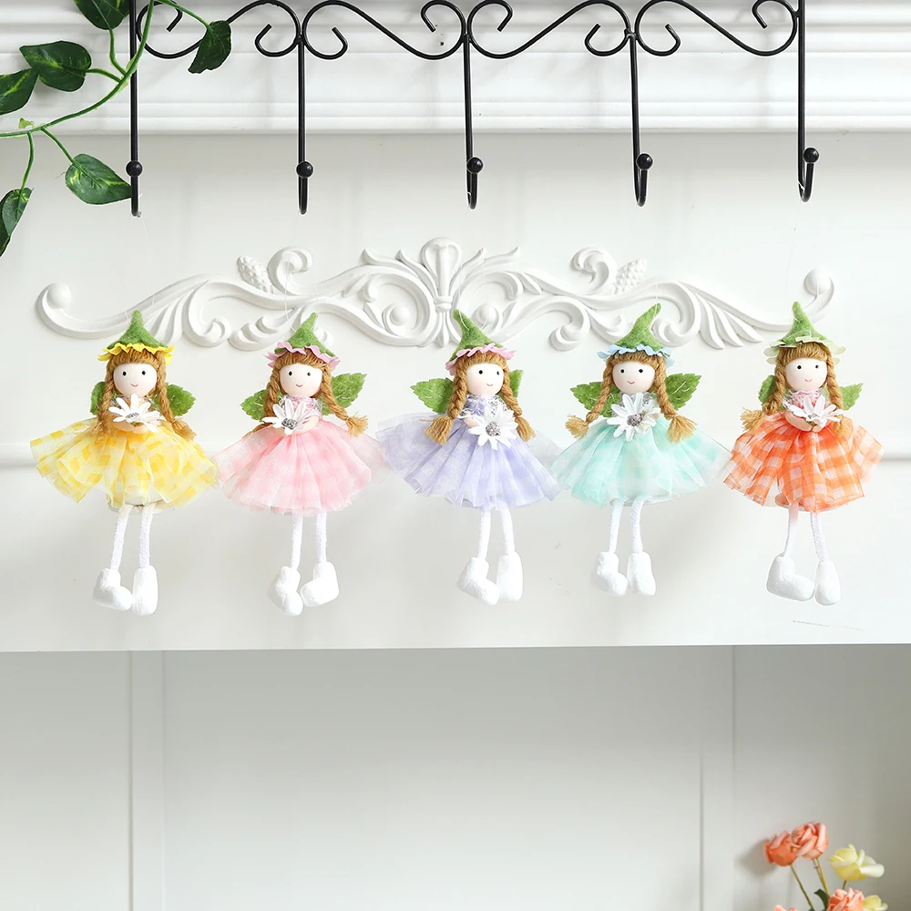 1pc Easter Flower Fairy Decoration Pink Yellow Cute Elf Pendant Spring Easter Party Supply Home Office Hanging Pendant Kid Gifts