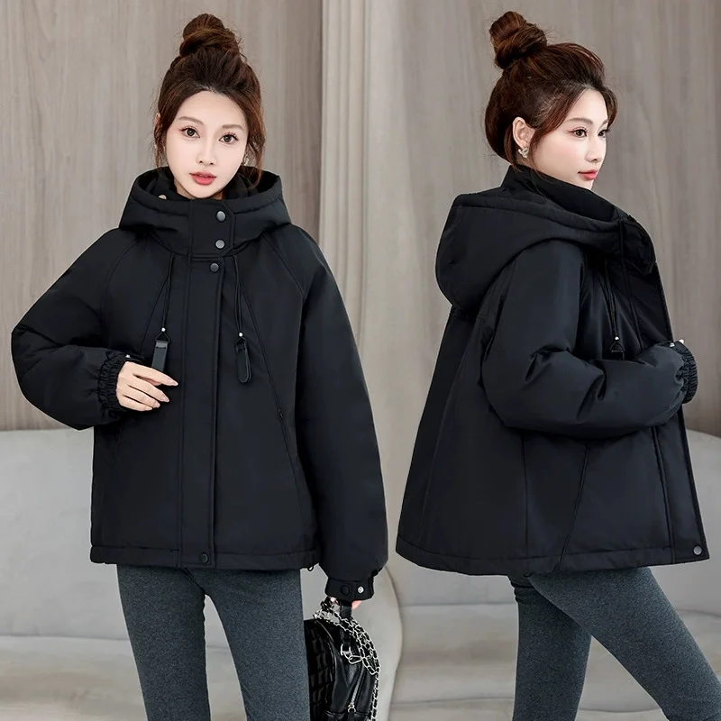 Winter Jacket Women Hooded Down Cotton Padded Jackets Overcoat 2025 New Female Parkas Casual Warm Student Coat Outerwear