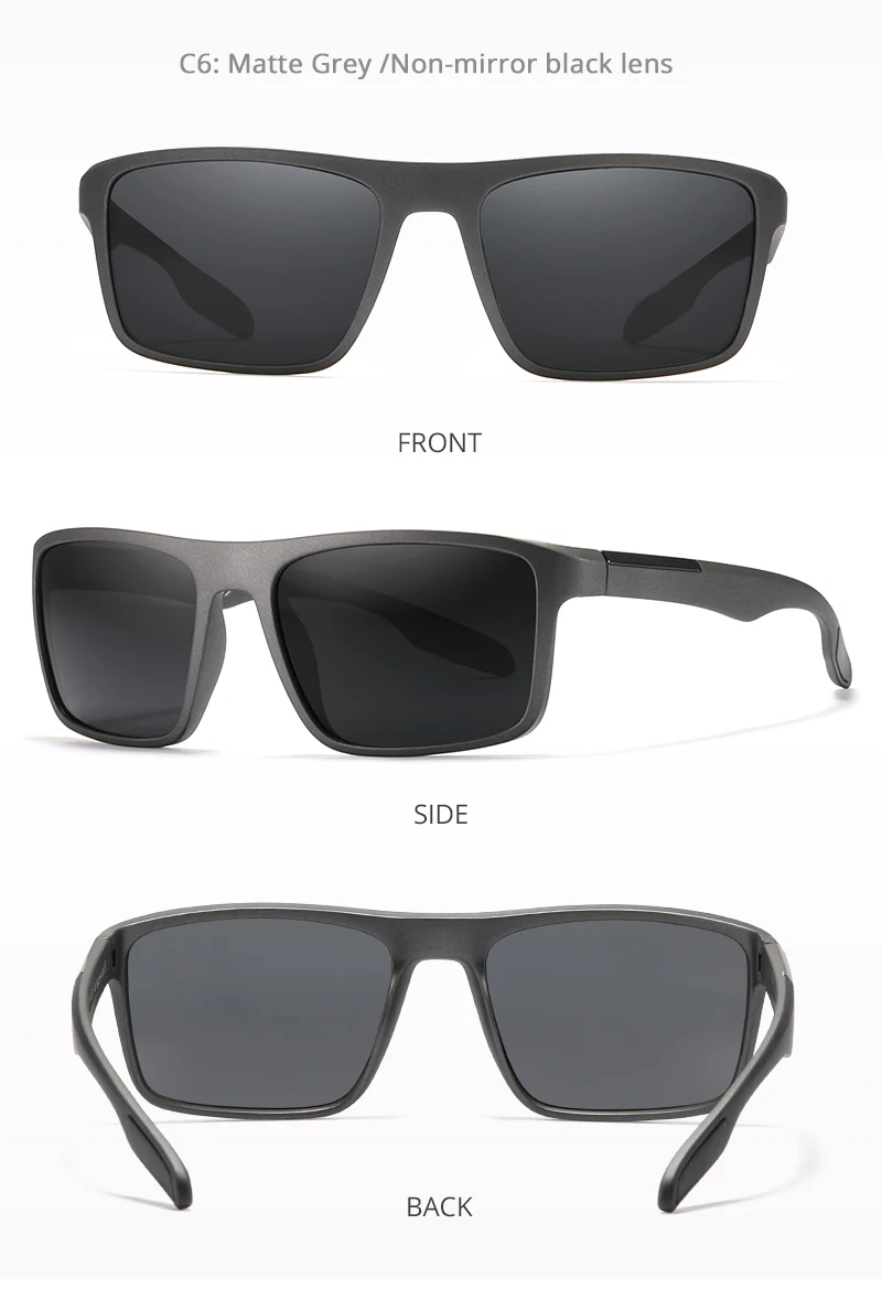 KDEAM Polarisierte, rechteckige Sonnenbrille für Herren, ultraleicht, ideal für den Einsatz im Freien, für lange Tage und verschiedene Lebensstile. – Detail 12
