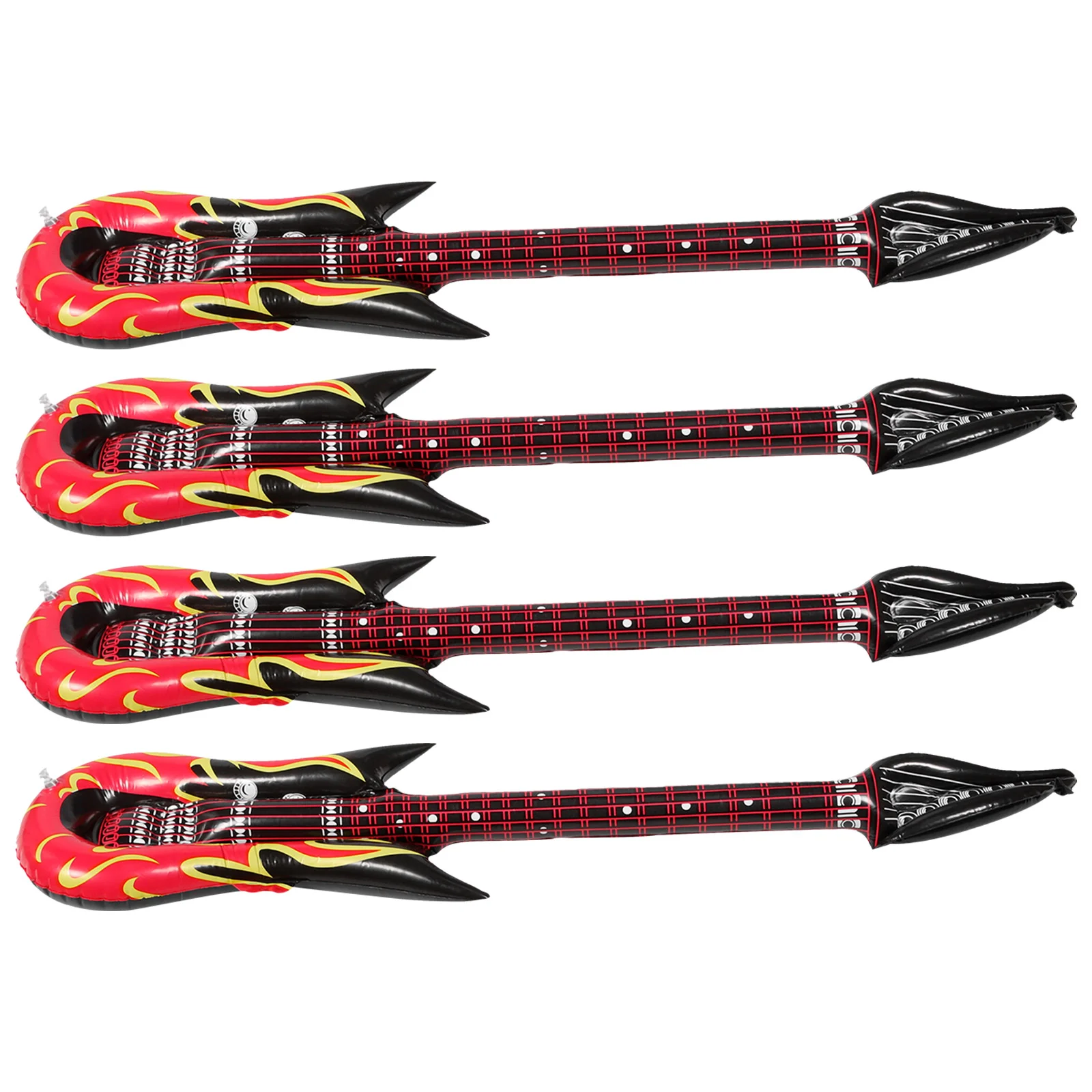 

4 Pcs Inflatable Guitar Toys Kids Party Decorations Instrument Inflation Accessories Pvc Portable Child