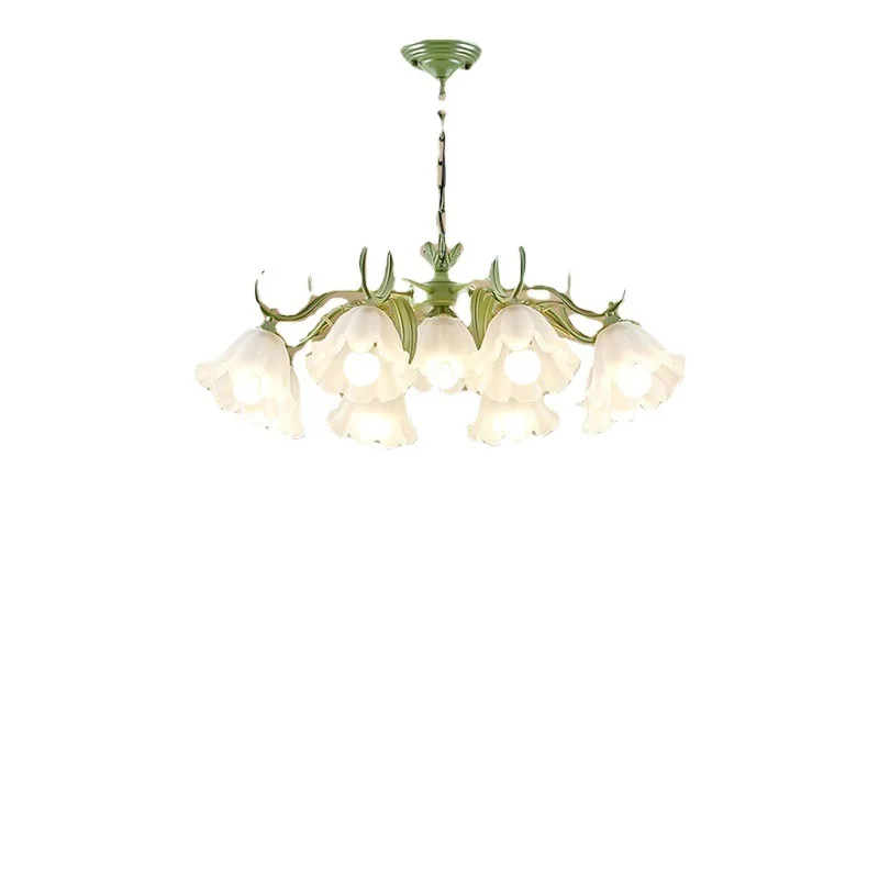 

Lily of the Valley glass chandelier, French flower living room main lamp