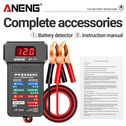 ANENG BT-171 12V Automotive Battery Tester Buzzing Alarm Reverse Connection Protection Automotive Battery Quality Testing Tool