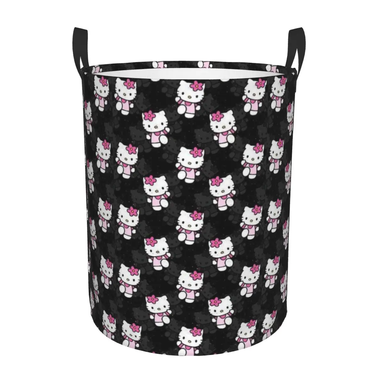 Складная корзина для белья Custom Kitties: большая вместимость, для хранения одежды, с мультяшным рисунком кошки