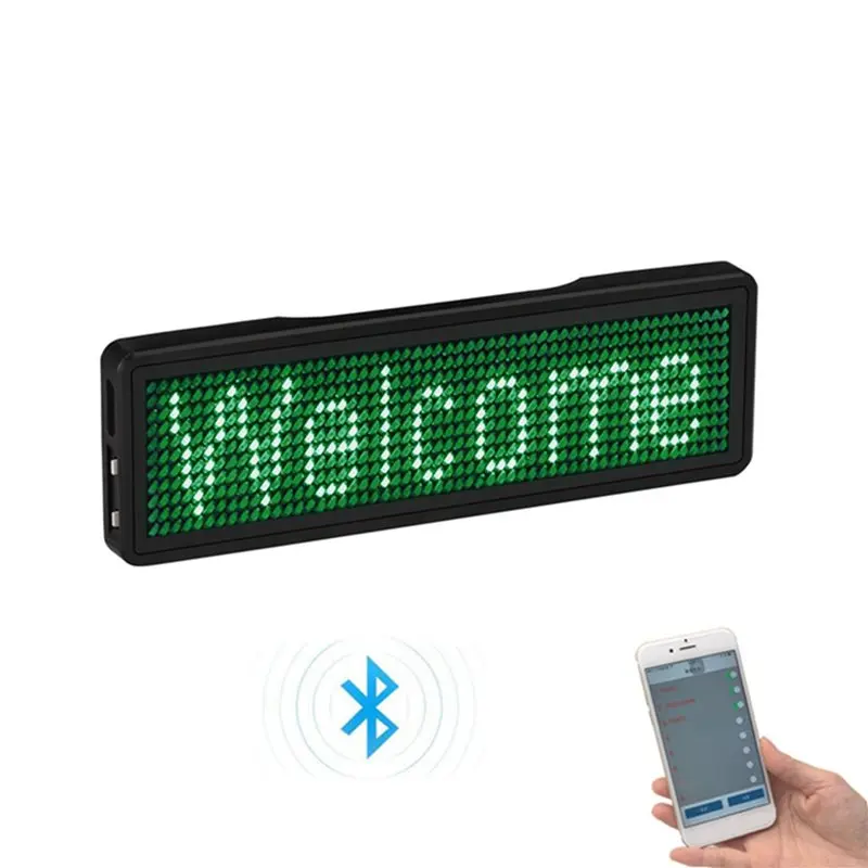 ABRU-2X Bluetooth LED Name Badge Rechargeable Light Sign DIY Programmable Scrolling Message Board Display LED,Type 3