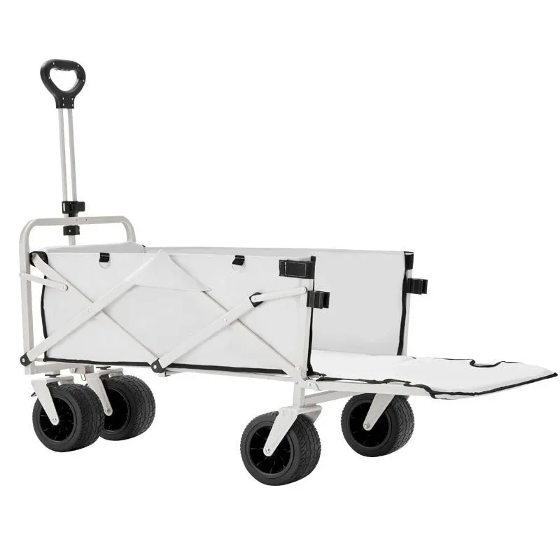 

Picnic Beach Camping Wagon Camping Cart Trolley Utility Wagon Troller Garden Foldable Collapsible Folding Rear Wall Open Outdoor