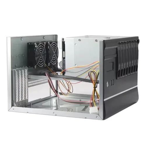 Aluminum NAS 8 Bay Micro ATX Server Case with FLEX Power Supply Fans Hot Swap Server Chassis