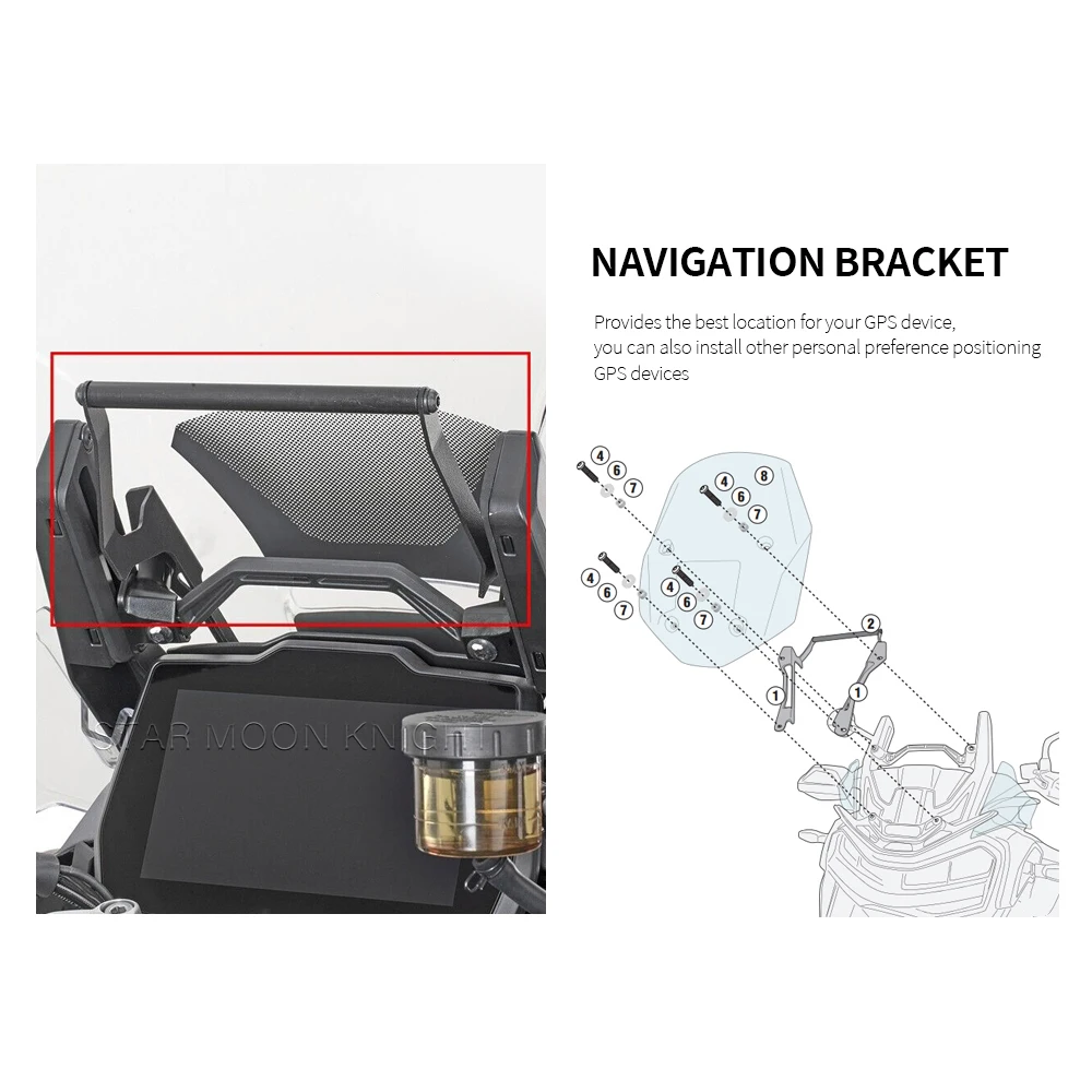 Motocicleta GPS Plate Bracket, telefone inteligente, pára-brisa, adaptar suporte, apto para TIGER 1200 GT Aventura, 2022