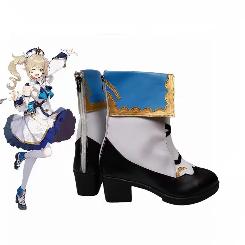 Genshin Impact Project Barbara Cosplay Boots Custom Made Shoes Halloween Cosplay Prop For Barbara