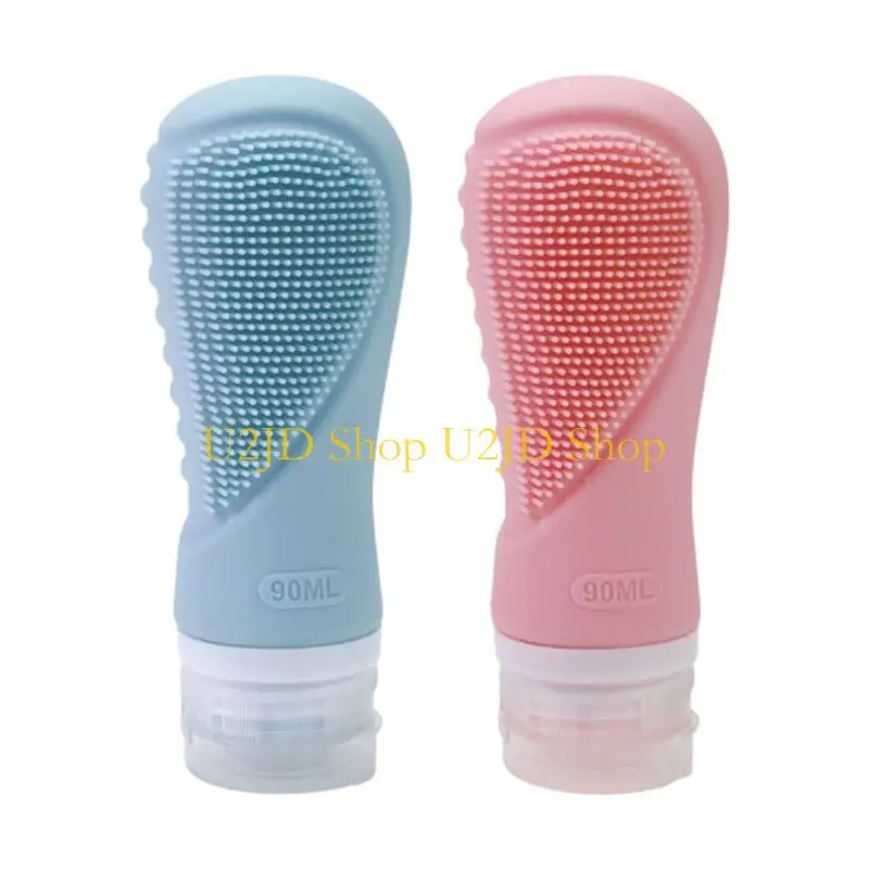 U2JD Wash-Care Travel Bottle with Threaded Cap and Silicone Massage Pad