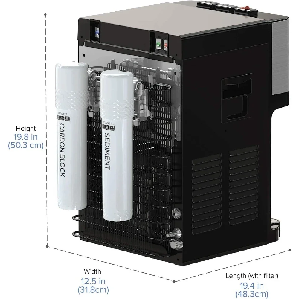 Water Dispenser, Self Cleaning Bottleless Cooler Dispenser W/ Filtration, Extra Replacement Filters, Countertop Water Dispenser