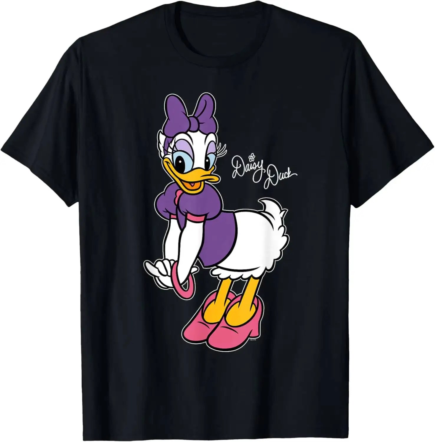 Daisy Duck Retro Character Sassy Pose Trip Matching T-Shirt Summer Short-Sleeved Breathable Sweat-Wicking Versatile Fashion 100%