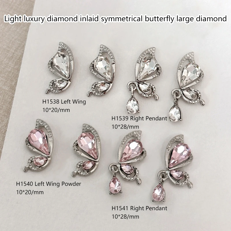 5Pcs ali di farfalla decorazione del diamante del chiodo accessori per unghie stereoscopici pittura per unghie salone di bellezza Nail Art fai da te