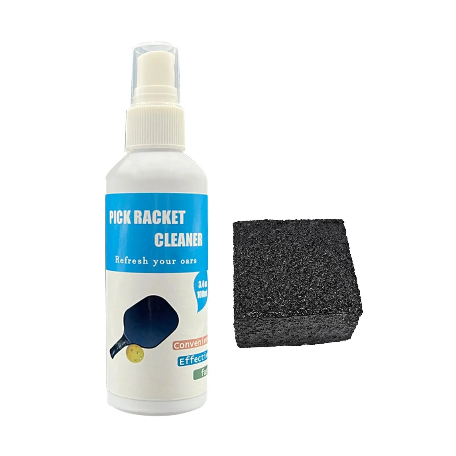 

Средство для очистки поверхности ракеток для пиклбола с карбоновым спреем и губкой-ластиком для удаления загрязнений