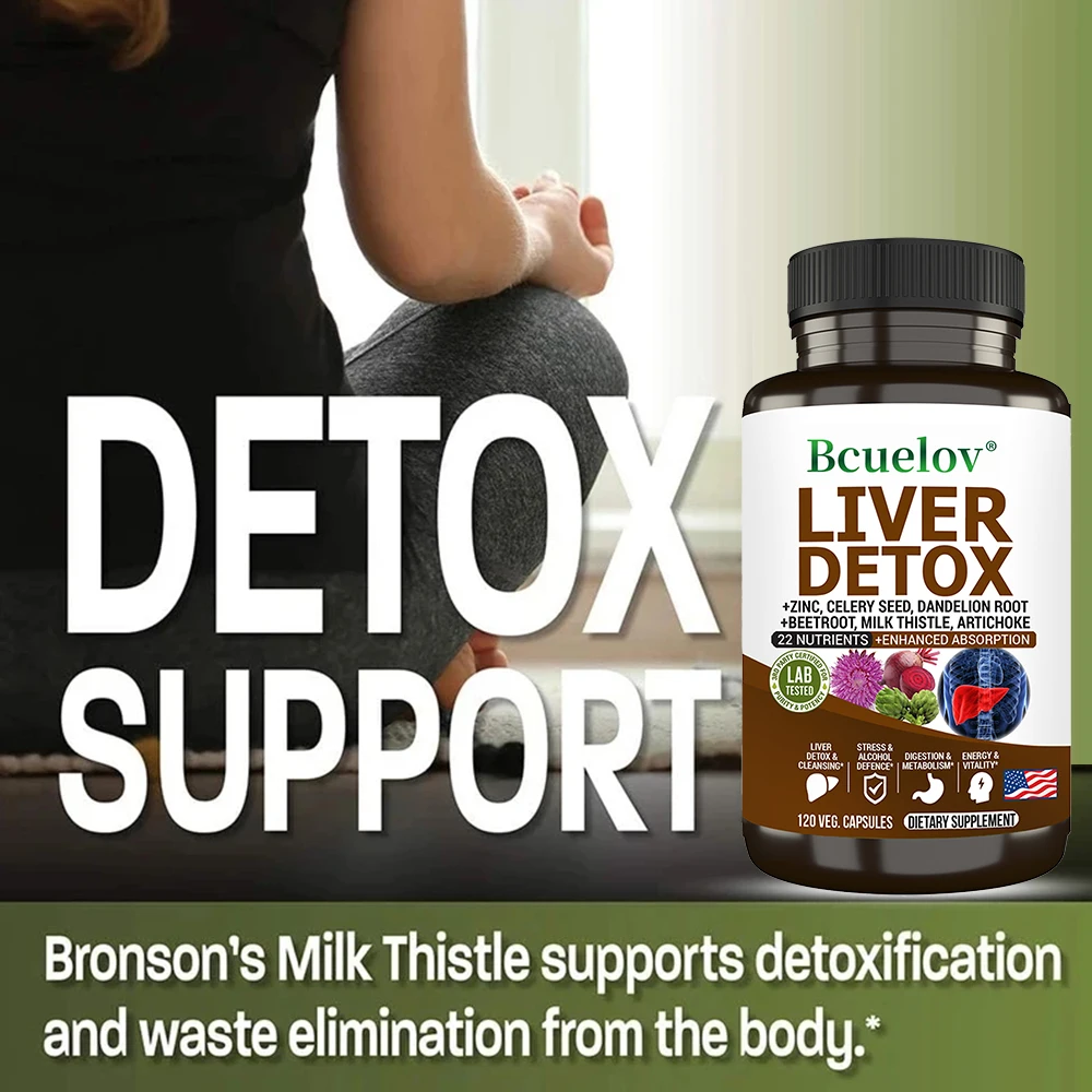 

Liver Detox Supplement – with Milk Thistle, Beet Root & Artichoke, Supports Liver Health & Antioxidant Wellness, Fat Metabolism