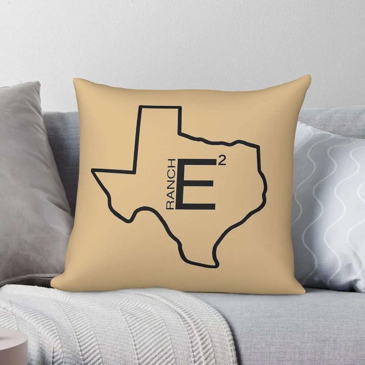 E2 Ranch Texas Final Square Pillowcase Polyester Linen Velvet Creative Zip Decor Throw Pillow Case Sofa Seater Cushion Cover