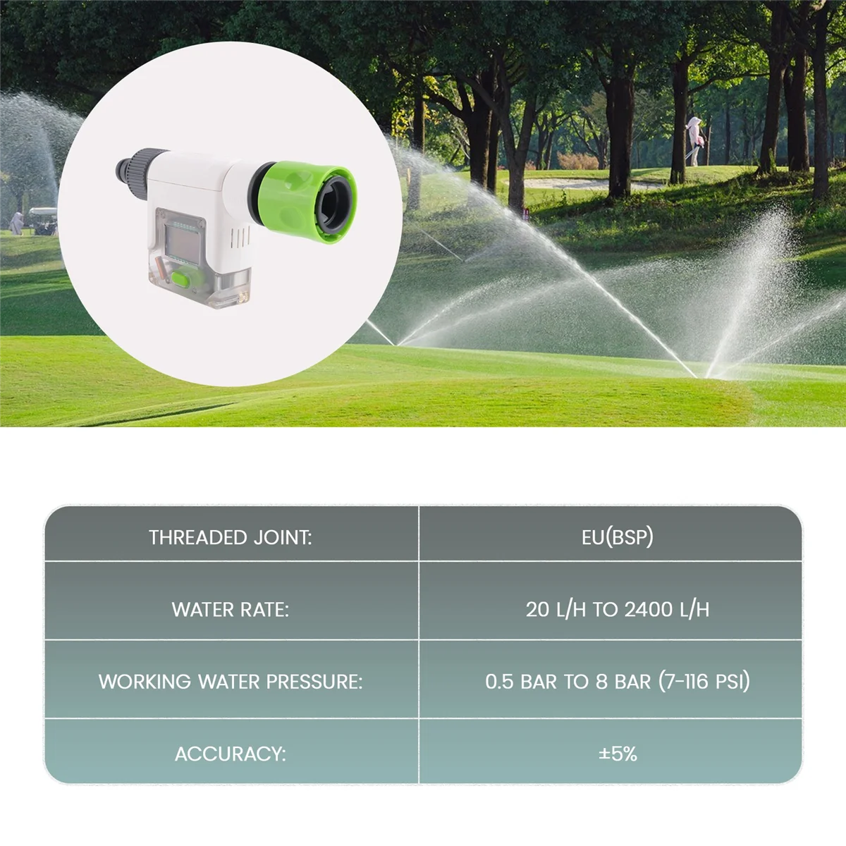 WiFi Water Flow Meter for Garden Hose Smart Water Meter with 4 Flow Modes Real-Time Flow Tracking Easy Reading