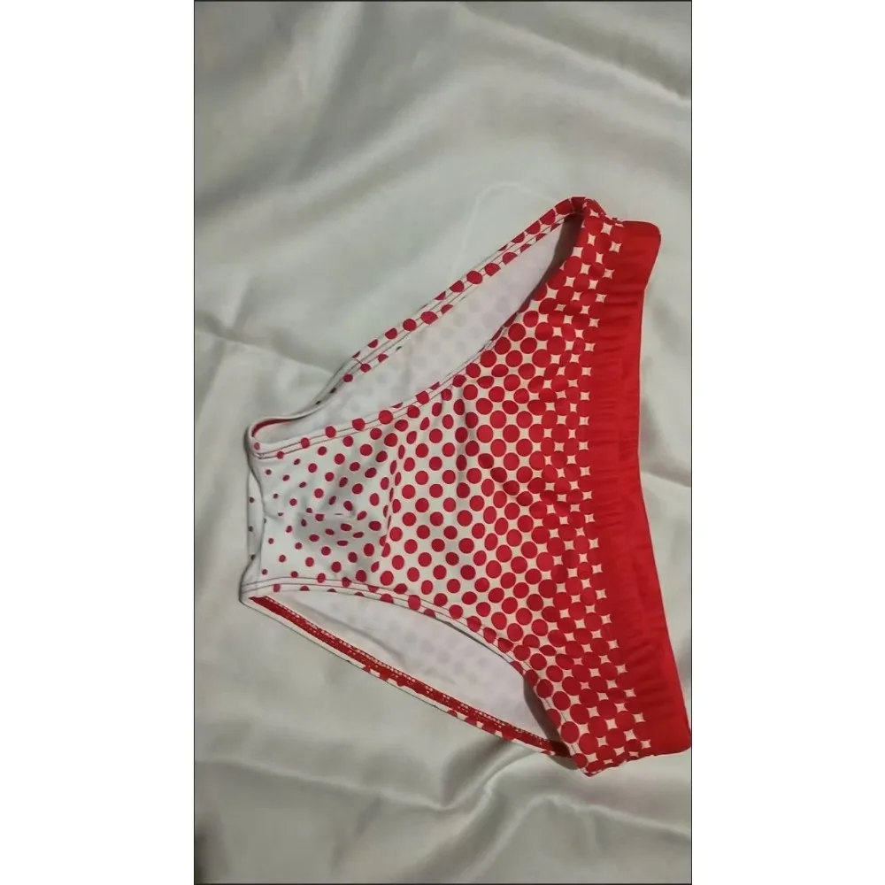 Men's swimming trunks cup anti-embarrassment training competition type professional swimming trunks polka dot fashion 10069-zb