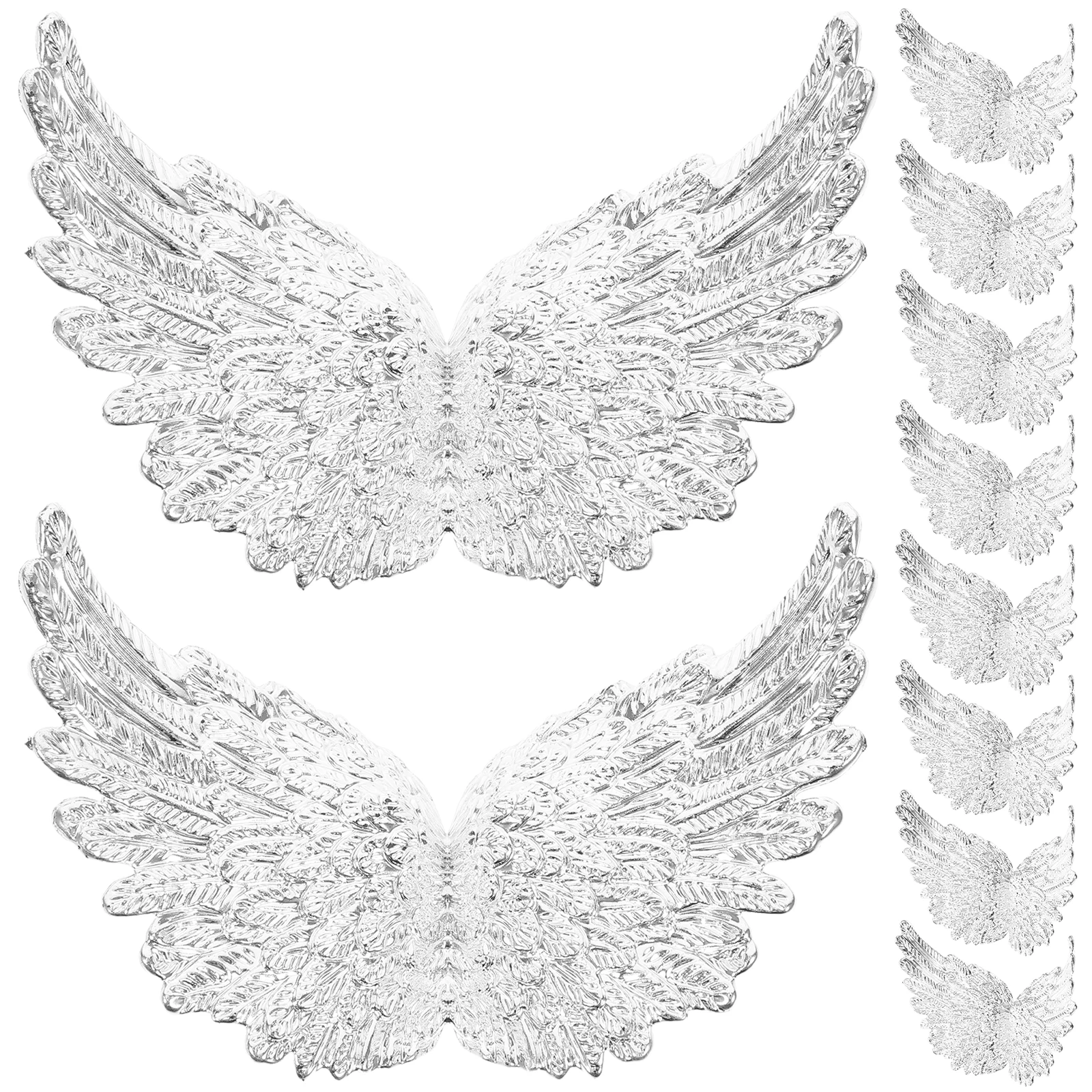 

12pcs Angel Wings Accessories Silver Plastic DIY Crafts Backpack Clothing Decorations Wing Charms Sewing Materials