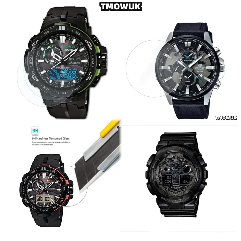 

For GA100 6100 TR770 Pro-Trek EFR 303 GA-2200 GA-2100 GST-W300 - HD Clear - 9H - Anti-Scratch Tempered Glass Watch Screen For