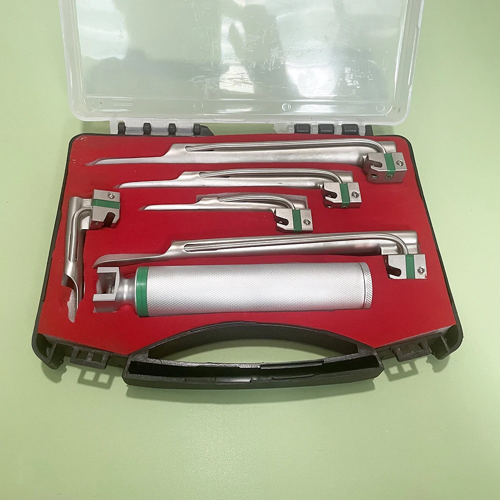 Professionelle Katzen- und Hunde-Laryngoskope mit Glasfaser, 5-Klingen-Design für rechte Seite, Laryngoskopie, Tieranästhesie-Laryngoskop – Detail 1