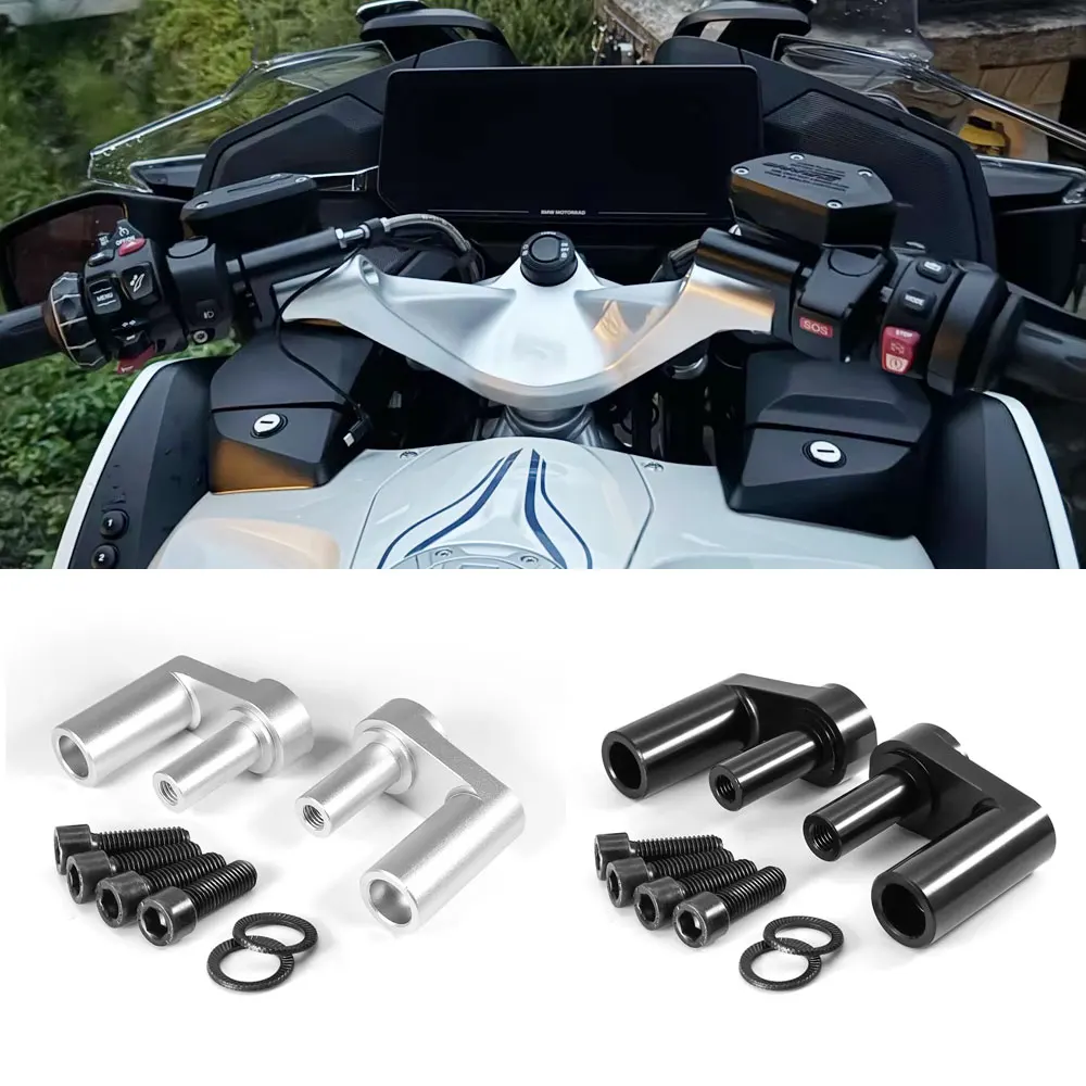 For BMW R1250RT R1200RT LC 2014-2026 Handlebar Riser Up 40mm Back 20mm Pullback Handle Bar Riser Height Mount Adapter Accs