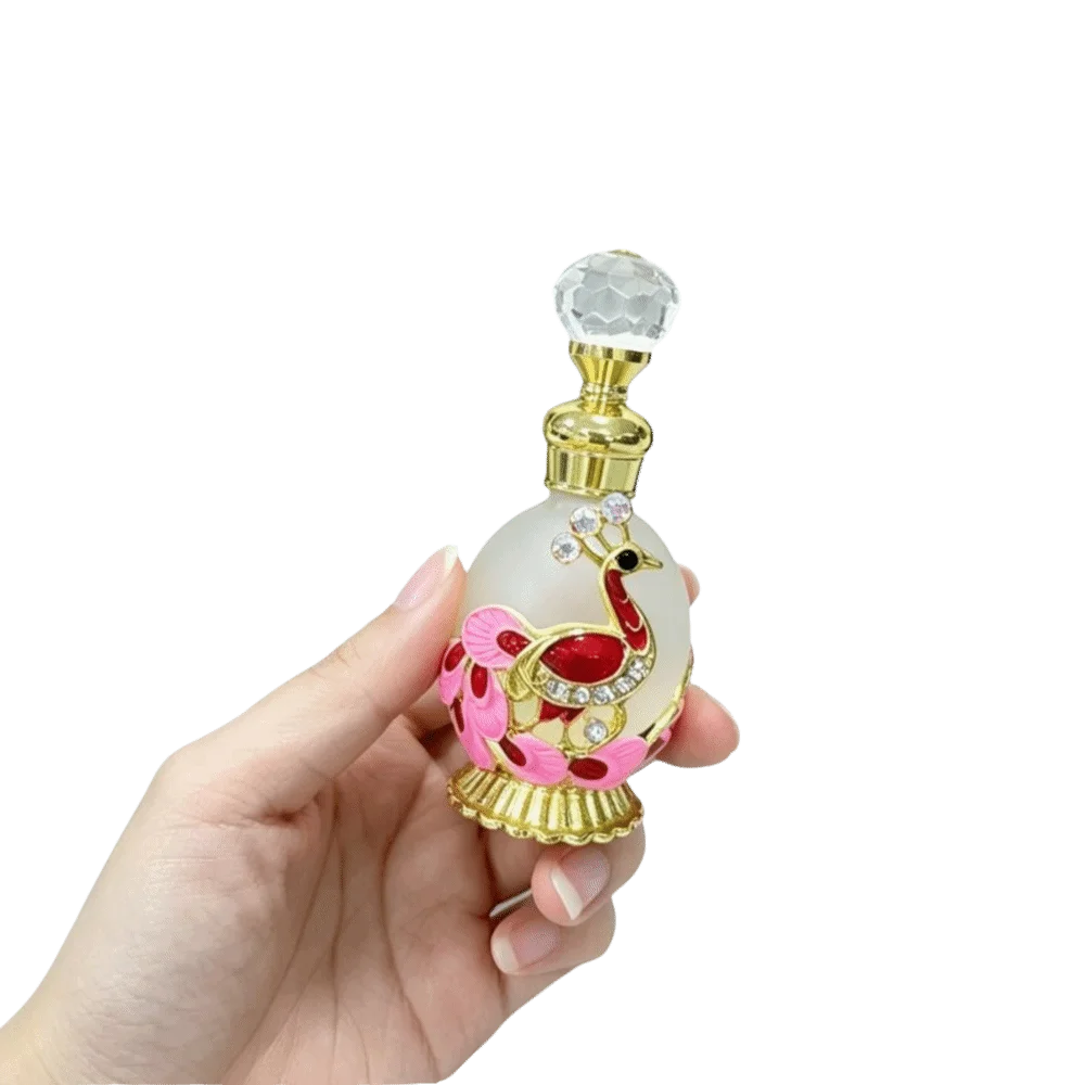 15ML/25ML Essential Oil Dropper Bottle Luxury Dubai Style Travel Cosmetic Containers Vintage Glass Exquisite Dispenser