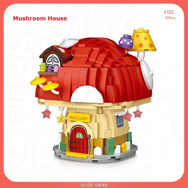 LOZ Blocks DIY Building Bricks Toy Cute Car Sunflower House Toys for Children Juguetes Mushroom Kids Gifts Girls Present Xmas