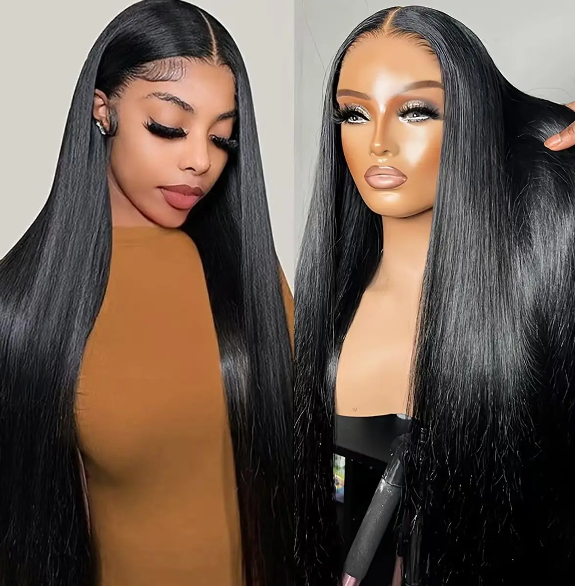 Straight Human Hair Pre Plucked With Bleached Knots 13x4 HD Lace Frontal Human Hair Wigs Glueless 5x5 Wigs Human Hair