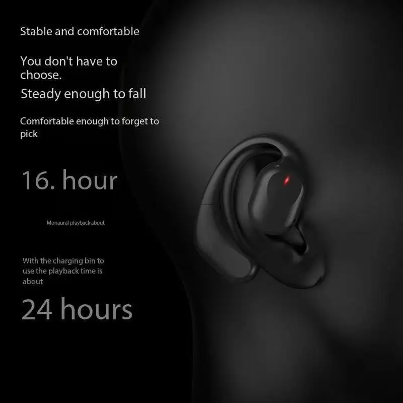 3D three-dimensional transparent silicone open in-ear high battery life wireless bluetooth sports call noise canceling headset