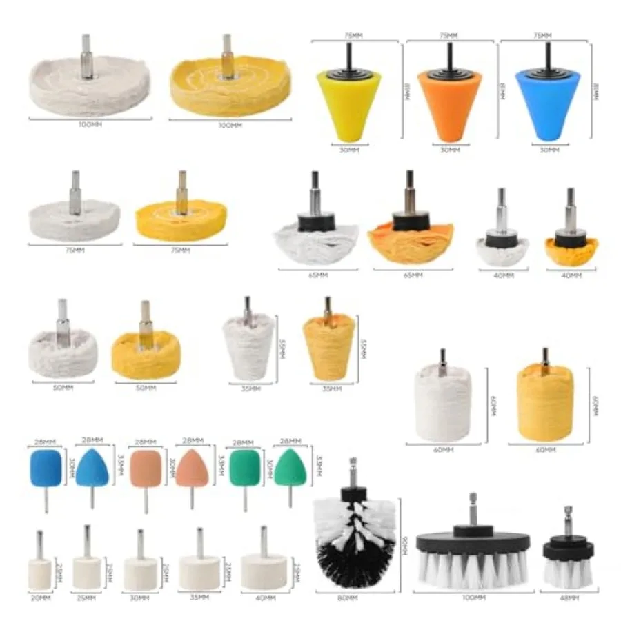 Buffing wheel kit for drill polishing use