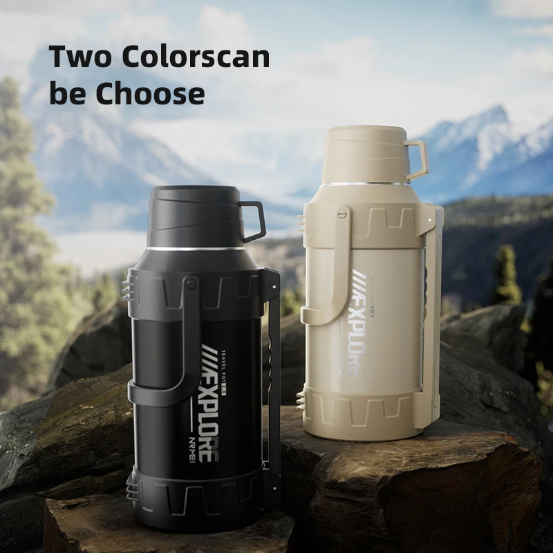 

Stainless Steel Thermos Jug with Tea Filter, Outdoor Portable Water Jug, Leak-proof, Large Capacity, Bottle for Camping, 316L