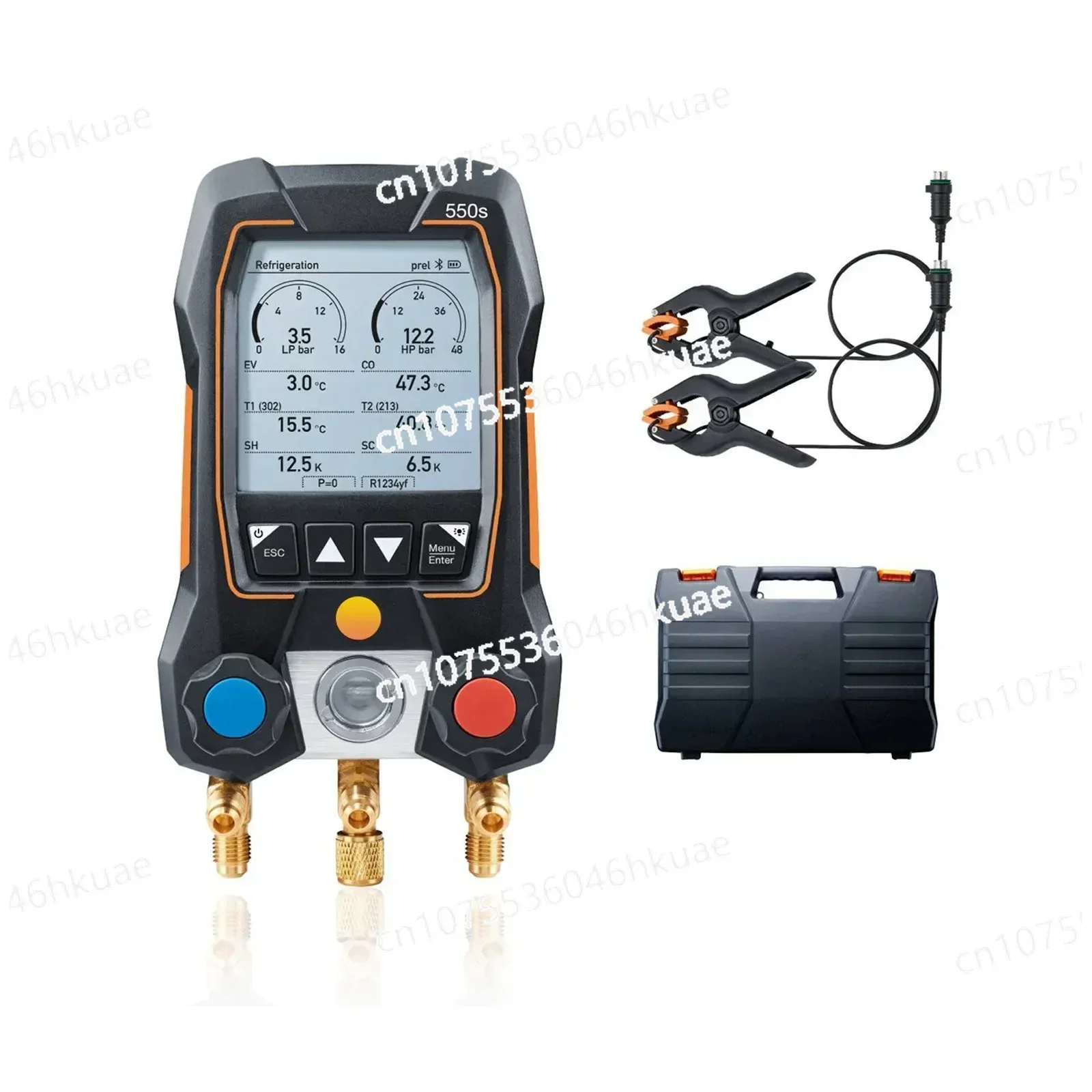 Testo 550s/557s/549 Gauge Refrigeration Digital Manifold Electic Pressure Gauge 05631550 Digital Refrigerant Meter Set HVAC Tool